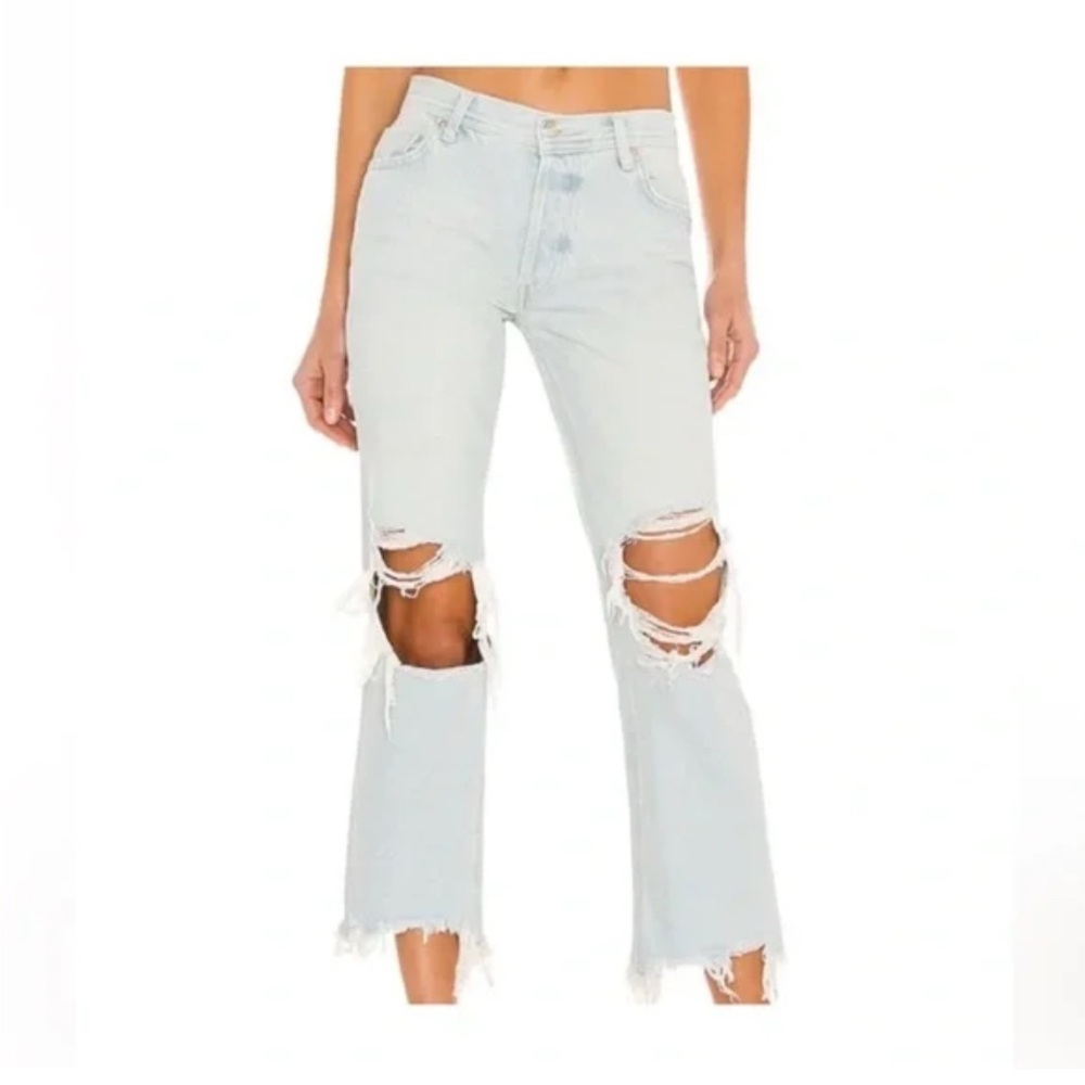 We the Free Maggie Distressed Light Blue Jeans Size 25